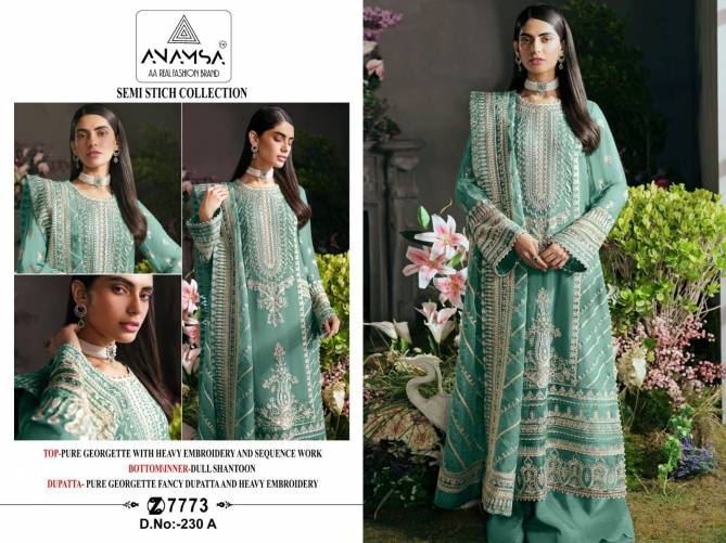 Anamsa 230 A To D Hits Colors Georgette Pakistani Suits Wholesale Price In Surat
